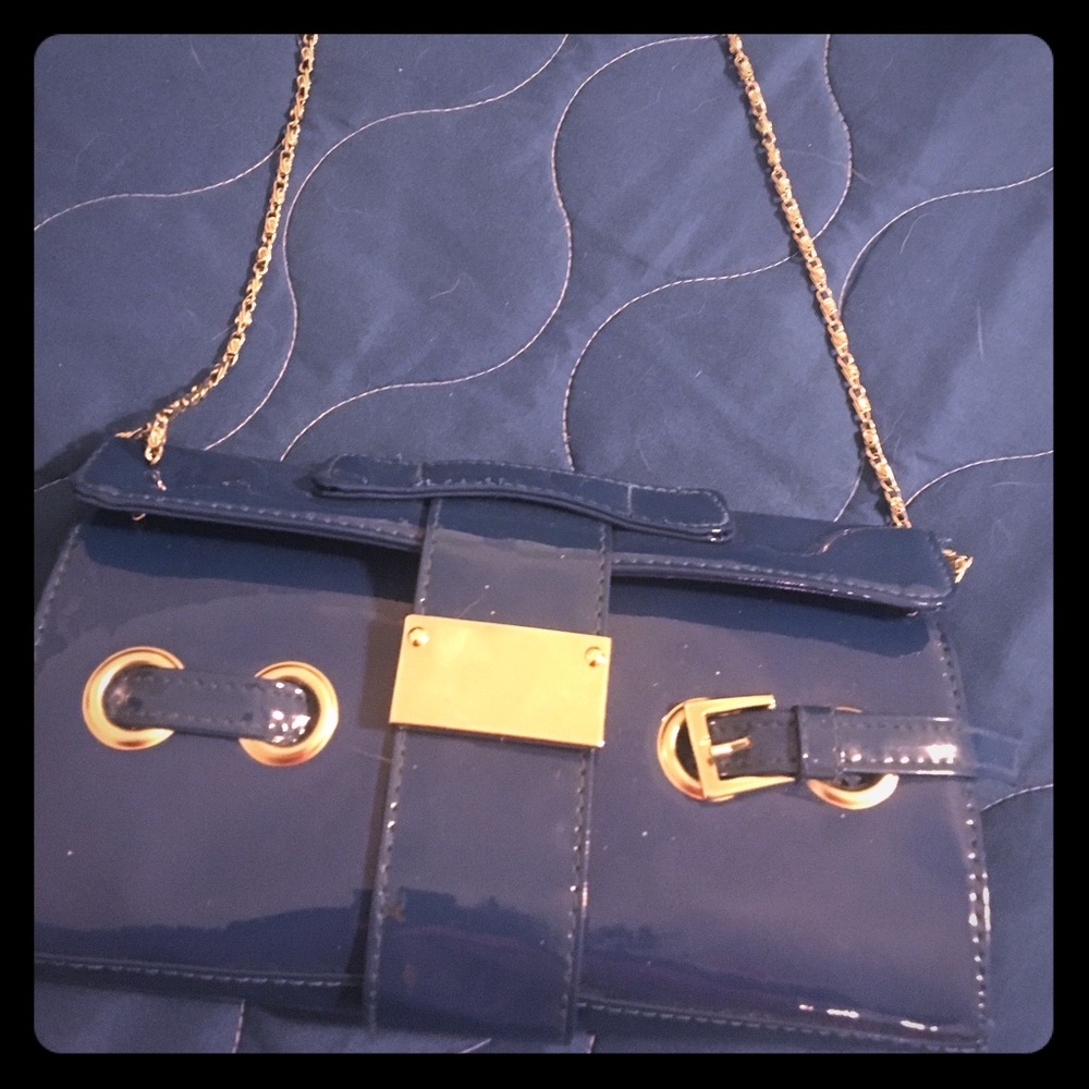 Blue fashion clutch